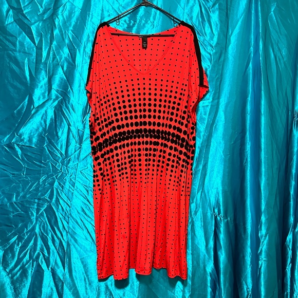 Lane Bryant Red and Black Polka Dot Dress Sz. 26/28 - Picture 2 of 7